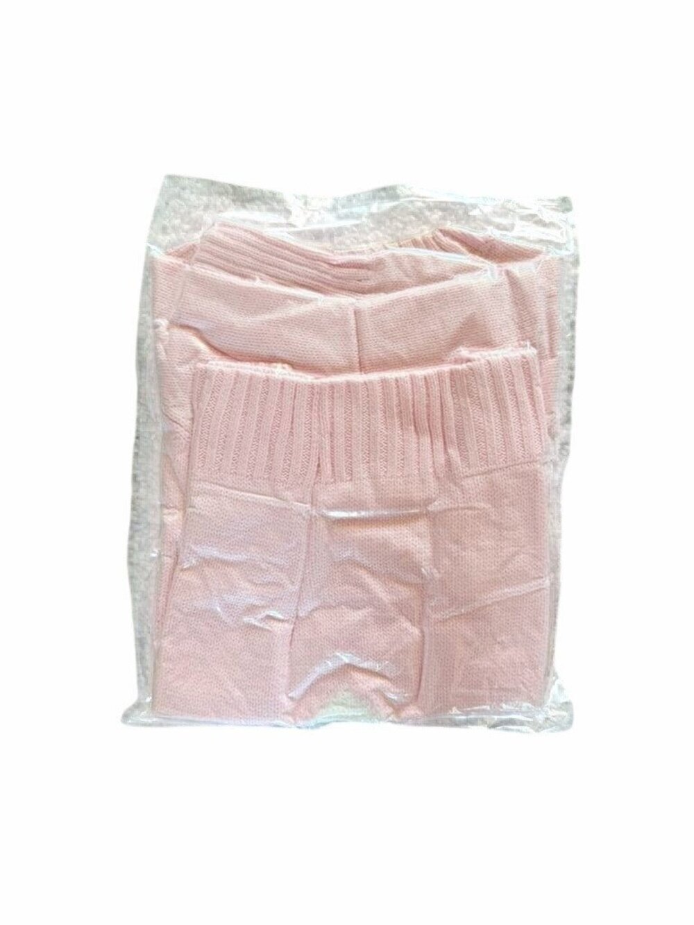 Girls Pink Knit Sweater With White Cable-Knit Heart Design Long Sleeves Ribbed C - Picture 3 of 4